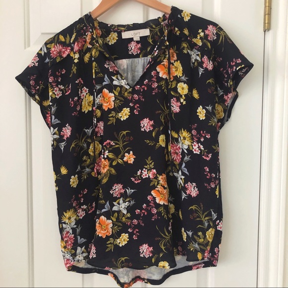 NWOT loft blouse with ruffle collar and ties - Picture 6 of 7